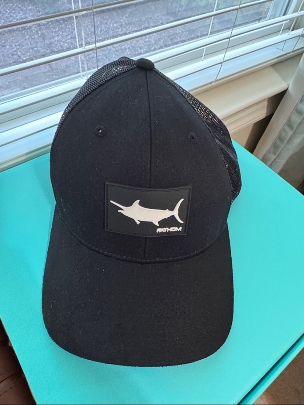 Black Mesh Back Swordfish Patch Trucker Hat